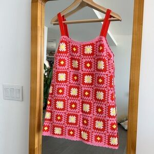 Zara crochet floral mini dress